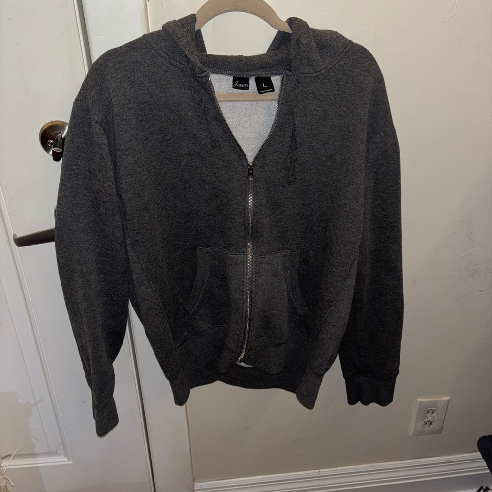 Grey zip up sweatshirt